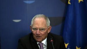 Le ministre des Finances allemand Wolfgang Schäuble (Crédit : Louisa Gouliamaki/AFP)