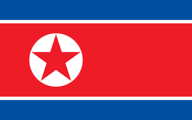 Drapeau de la Corée du Nord (Crédit : Zscout370/Domaine public/Wikimedia common)