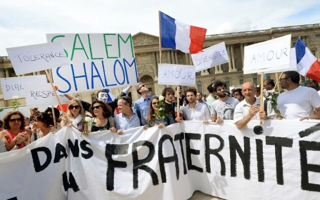 Rassemblement pour la paix à Paris - 3 août 2014 (Crédit : PIERRE ANDRIEU / AFP)