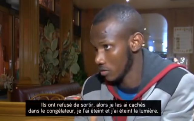 Capture d’écran Lassana Bathily (Crédit : capture d'écran I-Télé)