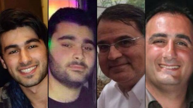 Les quatre victimes de l'Hyper Cacher, de gauche à droite : Yoav Hattab, Yohan Cohen, Francois-Michel Saada, Philippe Braham. (Crédit : autorisation)