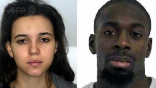 Hayat Boumeddiene et Amedy Coulibaly (Crédit : AFP)