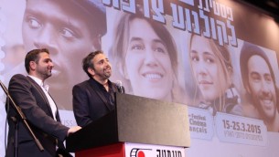 Olivier Nakache et Eric Tolédano (crÉDIT : Institut français d’Israël 2015)