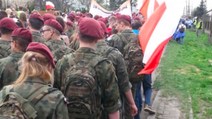 Un groupe de cadets de l'armée polonaise (crédit : N.K.)