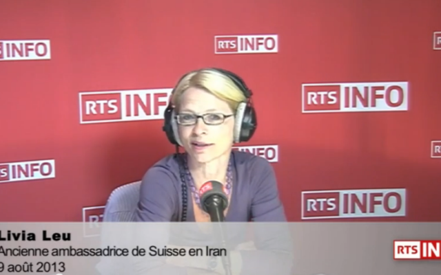 Livia Leu, ancienne ambassadrice de la Suisse en Iran (Crédit : Capture d'écran YouTube/RTS)