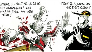 La caricature antisémite publiée par Dagbladet (Crédit : Capture d'écran / Dagbladet.no)