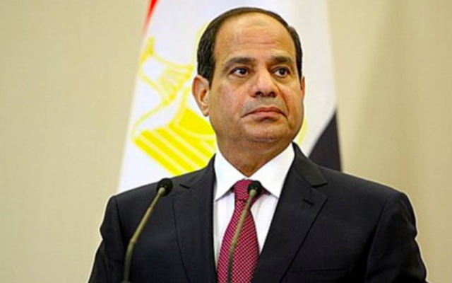 Le président égyptien Abdel Fattah al-Sissi est au pouvoir depuis 2013, après avoir destitué Mohammed Morsi, lié aux Frères musulmans. (Crédit : CC BY SA 3.0)