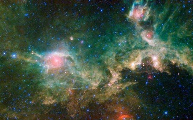 La nébuleuse de la  Mouette, vue grâce à la mosaïque infrarouge de Wide-field Infrared Survey de la NASA Explorer. (Crédit : NASA / Flash90)