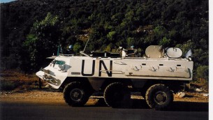 Un véhicule de la FINUL au Liban, le 30 novembre 2005. Illustration. (Crédit : CC BY SA 3.0/Wikimedia Commons)
