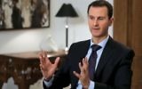 Le président syrien Bashar el-Assad, dans son bureau à Damas, le 12 février 2016.(Crédit : Joseph Eid/AFP)