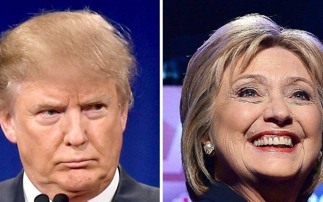 Le candidat républicain à la présidentielle américaine, Donald Trump, le 14 janvier 2016, et sa rivale démocrate Hillary Clinton, le 4 février 2016. (Crédit : AFP/DSK)
