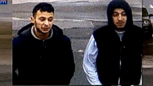 Salah Abdeslam (g), impliqué dans les attaques terroristes du 13 novembre 2015 à Paris avec son ami Hamza Attou filmé à 09h45 le 14 Novembre à la frontière France-Belgique (Crédit : Capture d'écran BFMTV)