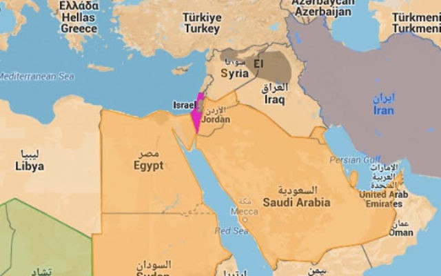 Carte du Moyen-Orient (Crédit : Jcall)