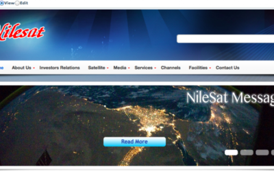 Capture d'écran de la page d'accueil du site web de Nilesat