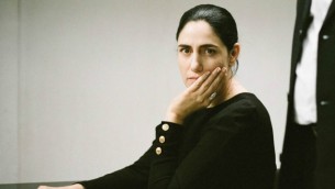 Ronit Elkabetz sur le tournage du film "Gett" (Crédit : autorisation)