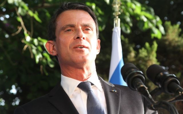 Manuel Valls, le 22 mai 2016 à Tel Aviv. (Crédit : Marine Crouzet/ Ambassade de France en Israel)