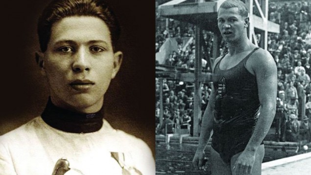 Les Olympiens juifs Attila Petschauer (à gauche) et Andras Szekely, tous deux assassinés pendant l'Holocauste. (Crédit : domaine public)