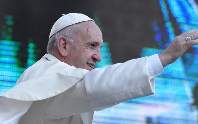 Le pape François avant son audience hebdomadaire, au Vatican, le 14 septembre 2016. (Crédit : AFP/Tiziana Fabi)