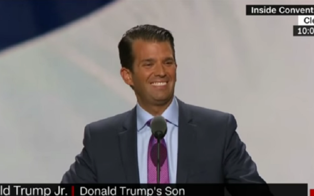 Donald Trump Jr., le fils du candidat républicain à la présidentielle Donald Trump (Crédit : capture d'écran YouTube/CNN)