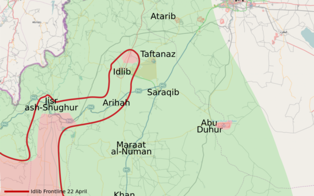 Carte partielle de la Syrie (Crédit : domaine public)