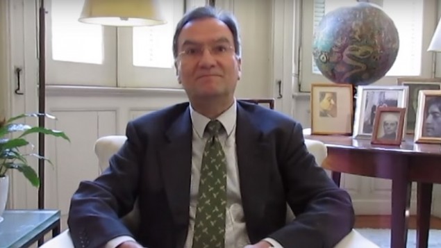 Michael Worbs, président du Conseil exécutif de l'UNESCO. (Crédit : capture d'écran YouTube)