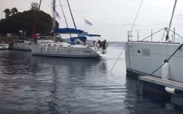 Illustration : la flotille Zaytouna-Oliva, tentant de rompre le blocus (capture d'écran de Youtube)
