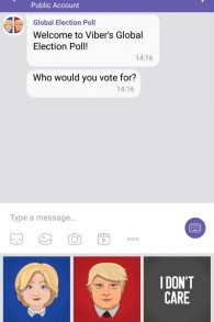 Le sondage mondial sur les élections américaines de Viber. (Crédit : autorisation)