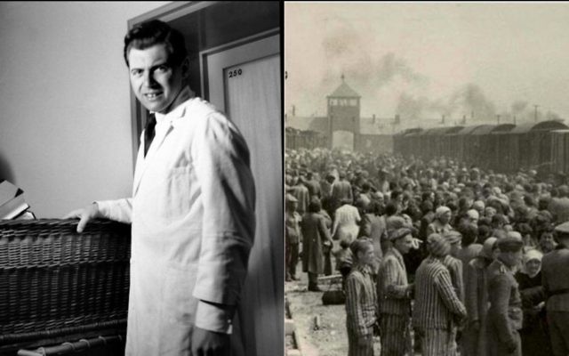 Le célèbre médecin nazi Josef Mengele, encore jeune docteur, et la "rampe" du camp de concentration d'Auschwitz-Birkenau en mai 1944, quand Mengele choisissait parfois des prisonniers pour la vie, la mort ou l'expérimentation. (Crédit : Domaine public)