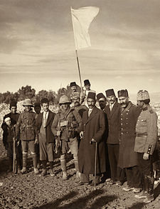 La reddition ottomane à Jérusalem, en 1917 (Crédit : Domaine public) 
