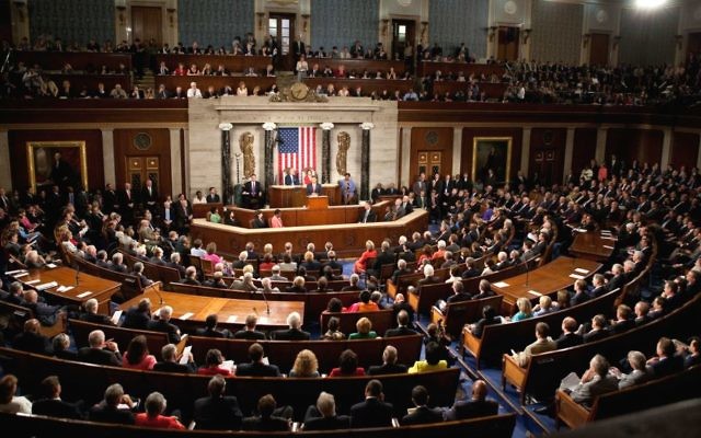 Photo d'illustration : Une session conjointe du Congrès américain, le 9 septembre 2009 (Crédit : (Wikipedia/Lawrence Jackson/whitehouse.gov/public domain)