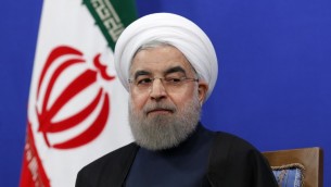 Hassan Rouhani, président iranien, pendant une conférence de presse à Téhéran, le 17 janvier 2017. (Crédit : Atta Kenare/AFP)