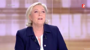 Marine Le Pen, le 4 mai 2017 (Crédit : capture d'écran France TvInfo)