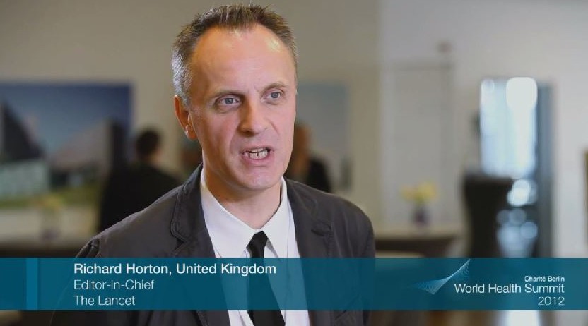 Richard Horton, rédacteur du journal britannique médicalLancet. (Capture d'écran : YouTube/Sommet mondial de la Santé)