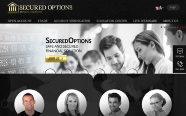 Le site internet de Secured Options. (Crédit : capture d'écran)
