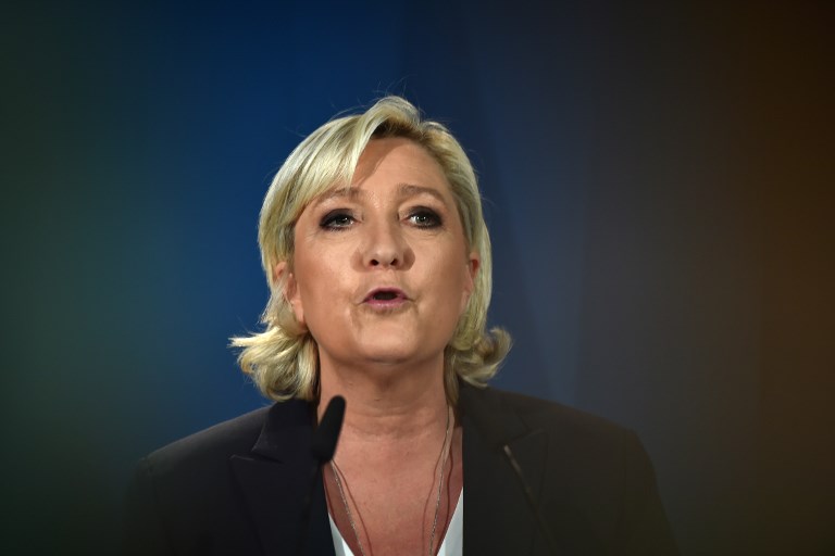 Marine Le Pen, présidente du Front national (FN), au soir du premier tour des élections législatives, à Paris, le 11 juin 2017. (Crédit : Denis Charlet/AFP)