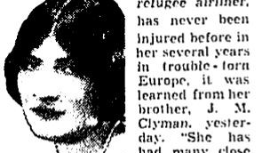 Un article sur le crash de l'avion de Rhea Clyman à Amsterdam en 1938. (Crédit : domaine public)