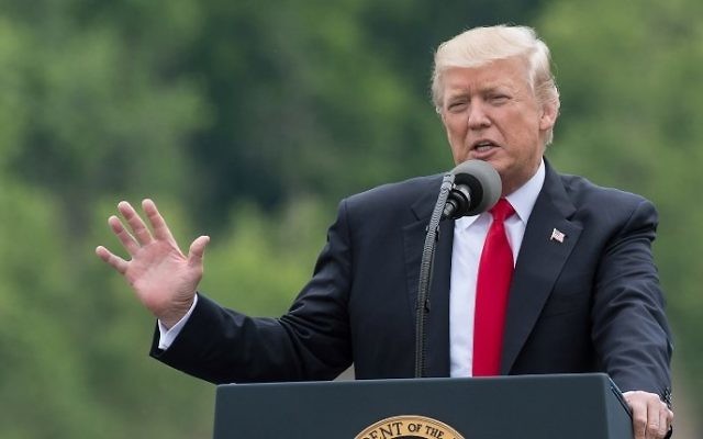 Le président américain Donald Trump à Cincinnati, dans l'Ohio, le 7 juin 2017. (Crédit: Nicholas Kamm/AFP)