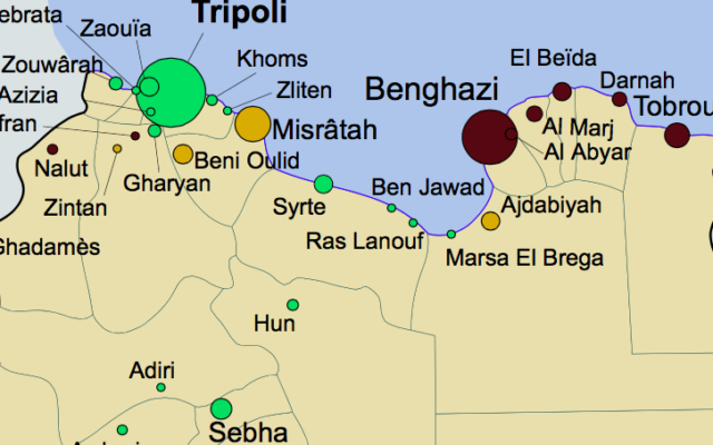 Carte de la Libye (Crédit : domaine public)