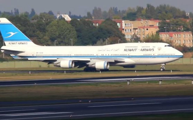 Photo d'illustration d'un avion de Kuwait Airways avant le décollage de l'aéroport de Berlin-Tegel en Allemagne au mois de septembre 2014 (Capture d'écran: YouTube)