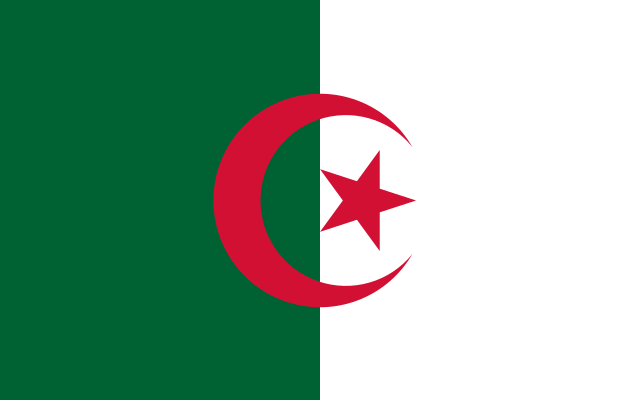 Drapeau d'Algérie. (Crédit : domaine public)