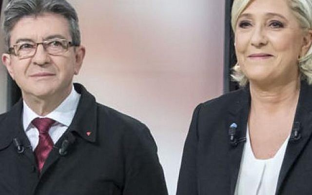 Illustration : Marine Le Pen et Jean-Luc Mélenchon. (Crédit : Capture d'écran)