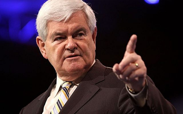Newt Gingrich (Crédit : Gage Skidmore/Creative Commons Attribution-Share Alike 3.0)
