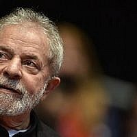 L'ancien président brésilien Luiz Inacio Lula Da Silva au 12e Congrès du Syndicat des travailleurs brésiliens (CUT) à Belo Horizonte, au Brésil, le 28 août 2015. (Crédit : AFP/Douglas Magno)