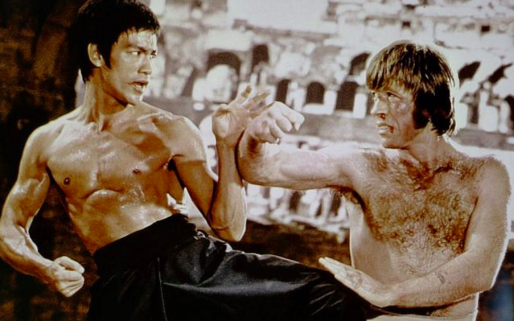 Bruce Lee et Chuck Norris dans "La Fureur du dragon" (Crédit : Matthew Polly)