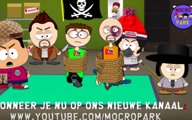 Une capture d'écran de l'émission d'animation néerlandaise "Mocro Park'" diffusée sur une radio financée publiquement en octobre 2018 (Crédit : capture d'écran: YouTube)