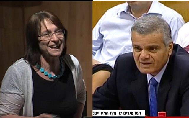 Talia Einhorn (à gauche) et Moshe Tery. (Crédit : capture d'écran YouTube/ Dixième chaîne)