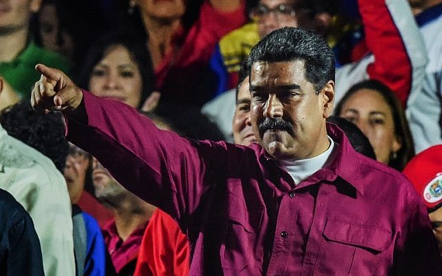 Le président vénézuélien Nicolas Maduro le jour des élections au Venezuela, le 20 mai 2018 (Crédit : AFP Photo/Juan Barreto)