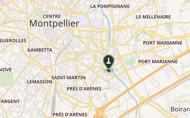 Emplacement de l'Hotel de Ville de Montpellier (Capture: capture d'écran Wikipedia Map)