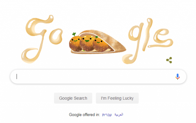 Le Doodle falafel de Google, le 18 juin 2019. (Capture d'écran)
