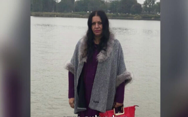 Lutfia Zbad, 52 ans, une Israélienne portée disparue à Paris depuis 3 semaines. Portrait diffusé sur la Douzième chaîne ke 30 octobre 2019. (Crédit : capture d'écran Douzième chaîne)
